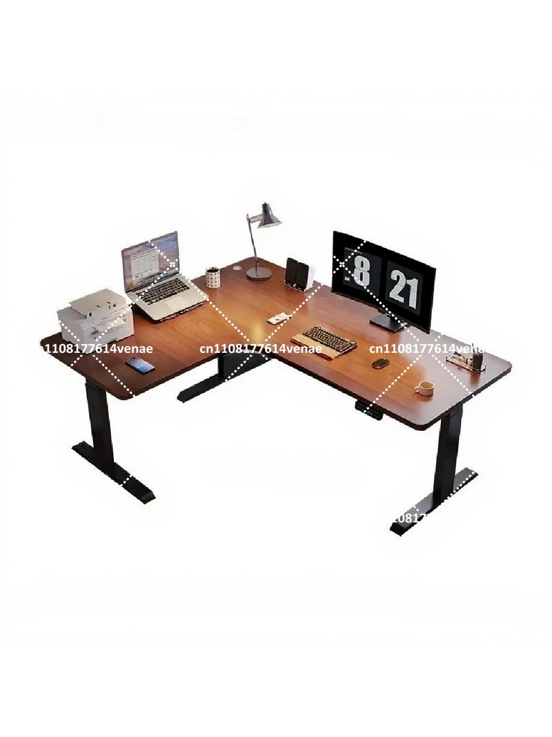 Home Office Work Table - 지능형 전동 높이 조절 L자형 코너