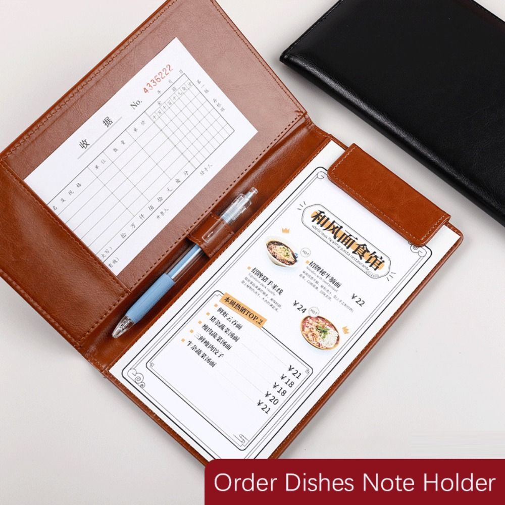 Document Scanner Portable - 휴대용 PU 가죽 A6 파일 폴더