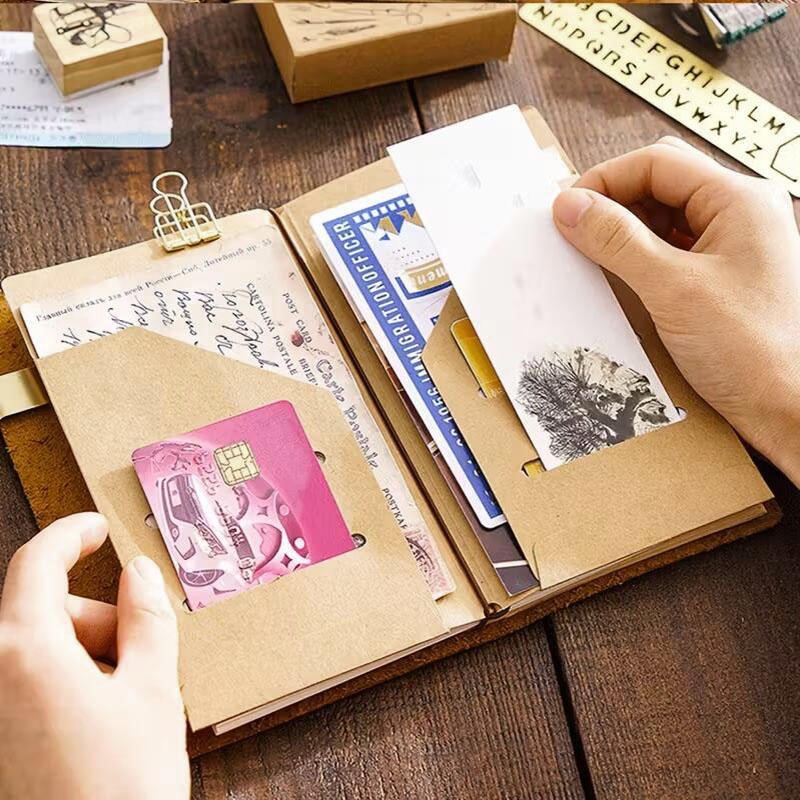 크라프트 종이 파일 폴더, 리필 가능한 여행 일기장용, - Document Scanner Portable 리뷰 및 가격
