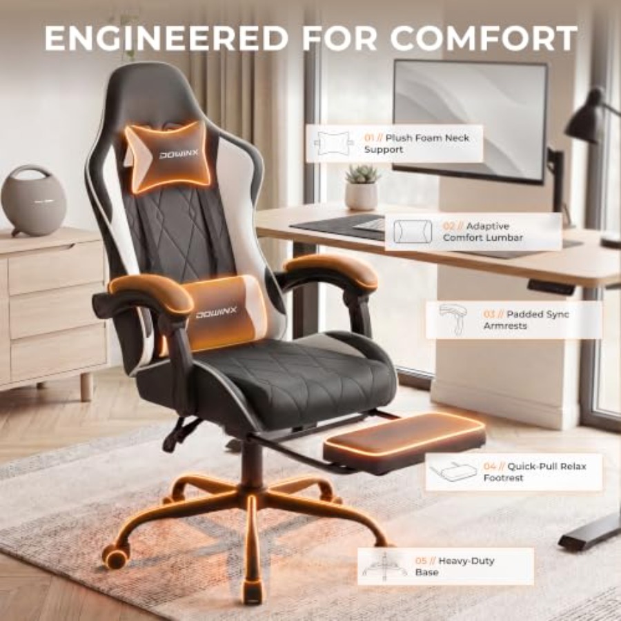 발 받침대가 있는 게이밍 의자, 가정용 사무실에서 사용 - Ergonomic Office Chair 리뷰 및 가격