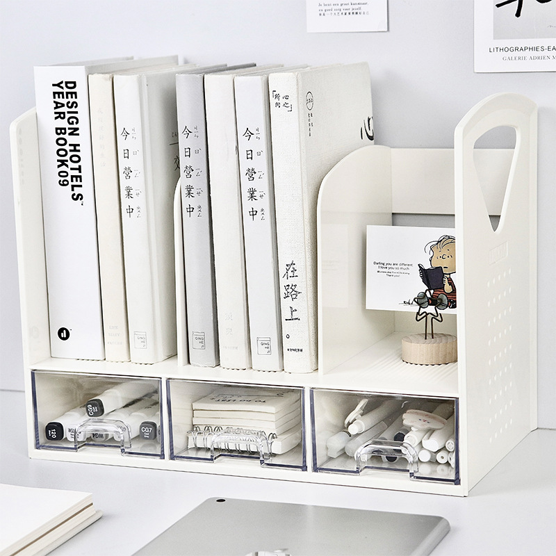서랍이 있는 공간 절약형 북엔드 데스크탑 스토리지 랙  - Document Holder Stand 리뷰 및 가격