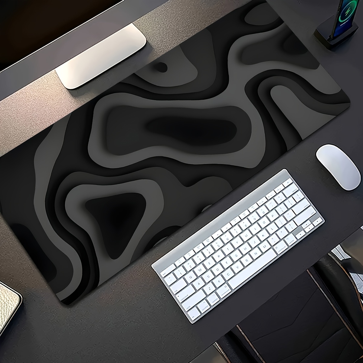 블랙 그레이 스월 디자인 대형 마우스 패드 데스크 매트 - Home Office Layout 리뷰 및 가격