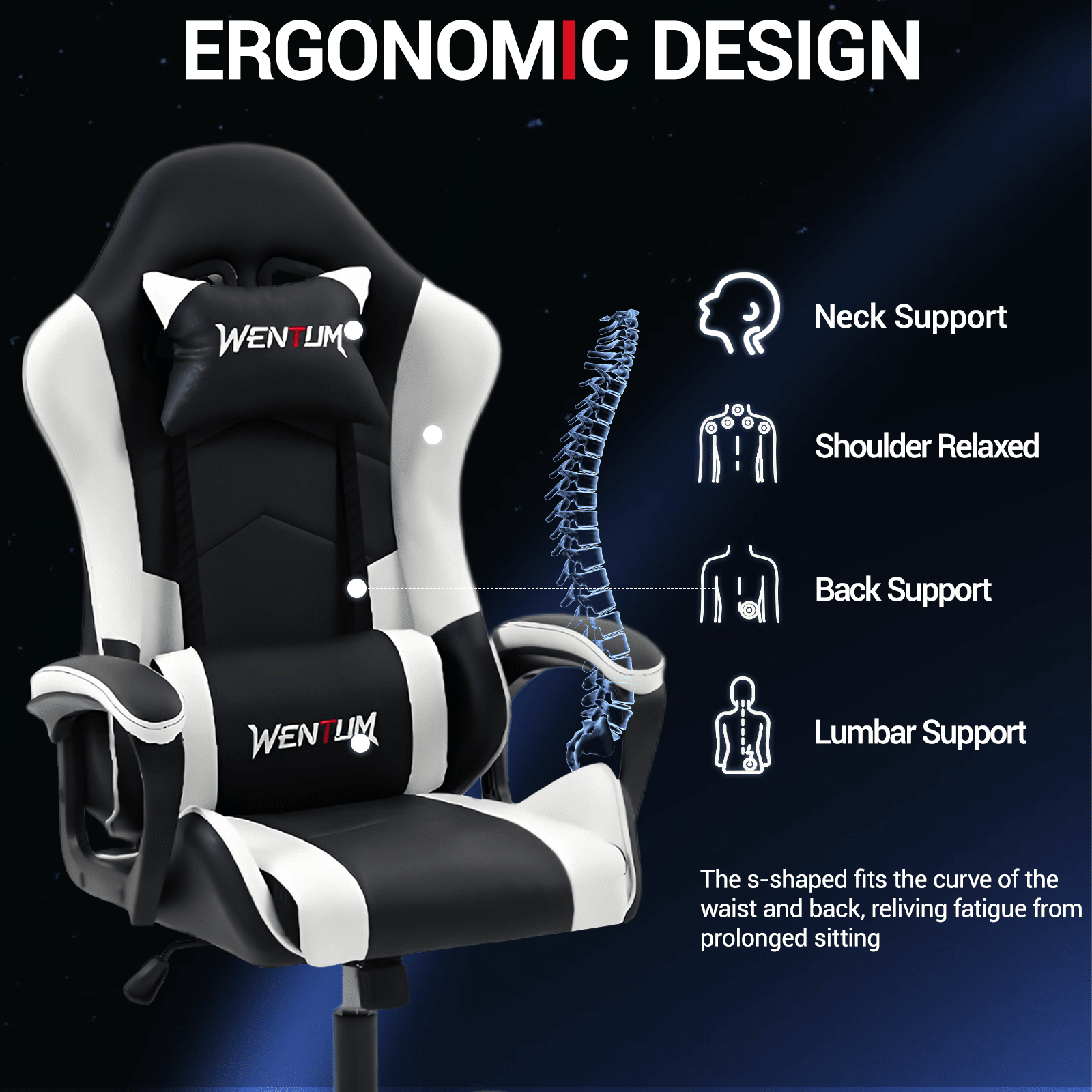 인체공학적 디자인의 게이밍 의자, 레이싱 스타일의 사무 - Ergonomic Office Chair 리뷰 및 가격